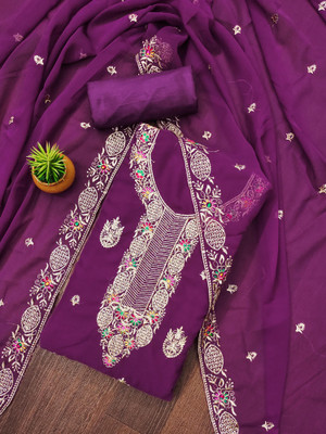 Jaipur Kurti Georgette Embroidered Salwar Suit Material