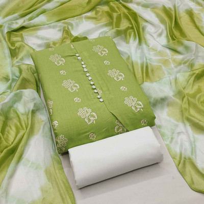 RUDRAA FAB Cotton Blend Printed Salwar Suit Material