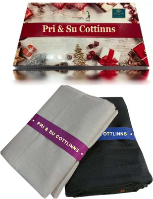 Pri & Su CottLinns Cotton Blend Solid Shirt & Trouser Fabric