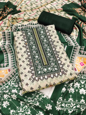 FLAPION CREATION Art Silk Graphic Print Salwar Suit Material
