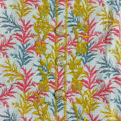 starnet bharat Cotton Blend Embroidered, Floral Print Kurta & Churidar Material