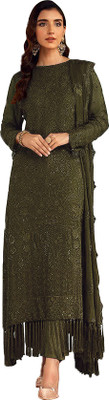 SHAFNUFAB Georgette Embroidered Salwar Suit Material