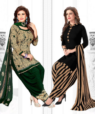 YASHIKA Crepe Self Design Salwar Suit Material