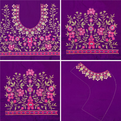 RAJVILASH Silk Blend Embroidered Blouse Material