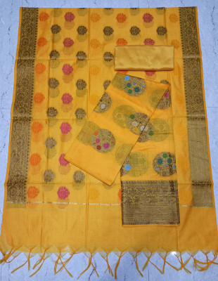 The SDF India Silk Blend Floral Print, Printed, Striped Salwar Suit Material