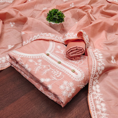 RUDRAA FAB Silk Blend Self Design Salwar Suit Material