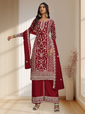 Amit Net/Lace Embroidered Salwar Suit Material