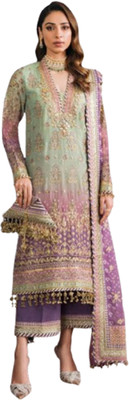 CLOTHTEXTILE Georgette Embroidered, Embellished Salwar Suit Material