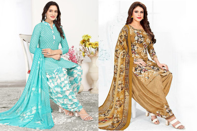 SIMPLYETHNIC Crepe Printed Salwar Suit Material