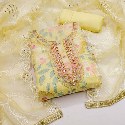 Kimisha Organza Floral Print Salwar Suit Material