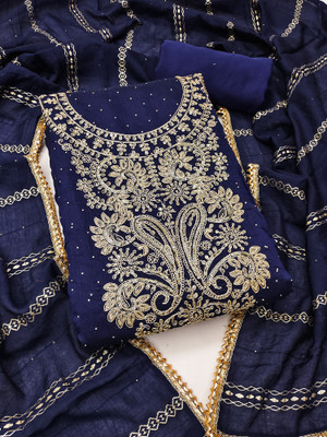 Nayanthara Trends Chanderi Embroidered Salwar Suit Material
