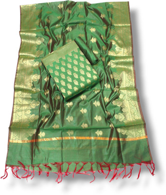 Pahnawa handlooms Cotton Silk Solid Kurta & Churidar Material