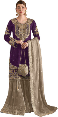 VIBHULEHENGA Georgette Embroidered Salwar Suit Material
