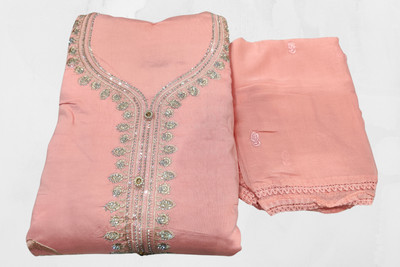 Ethnesia Viscose Rayon Embroidered Kurta & Churidar Material
