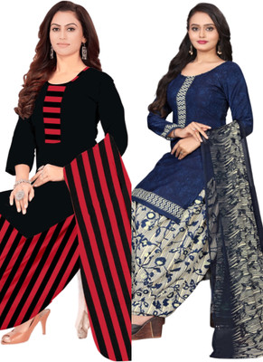 Threads Cotton Blend Printed Salwar Suit Material