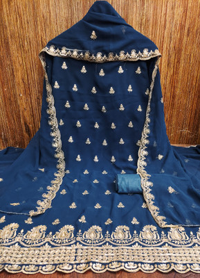 M FASHION Georgette Embroidered Salwar Suit Material