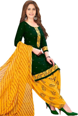 ad fabn Crepe Printed Kurta & Patiyala Material