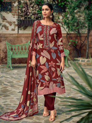 Stylee Lifestyle Wool Printed Salwar Suit Material