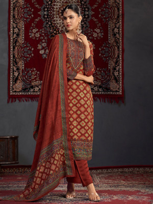 Stylee Lifestyle Wool Printed Salwar Suit Material