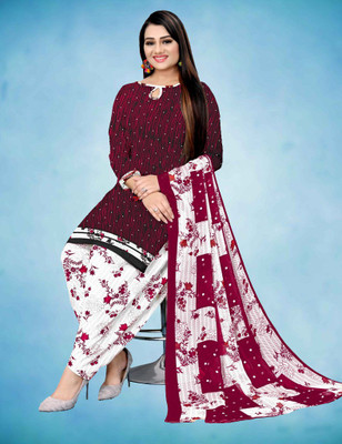 AYKA CLOTHINGS Crepe Printed Kurta & Patiyala Material