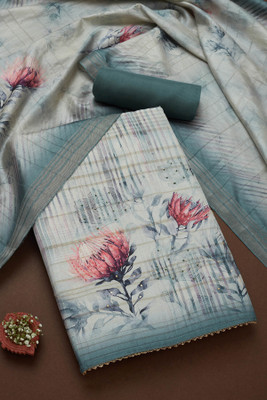 soch Silk Blend Floral Print Salwar Suit Material