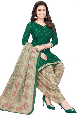 SHREE JEENMATA COLLECTION Crepe Printed Kurta & Patiyala Material