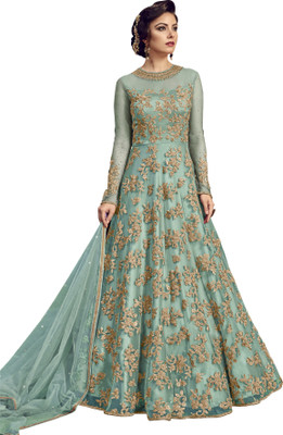 IYALAFAB Net/Lace Embroidered Gown/Anarkali Kurta & Bottom Material