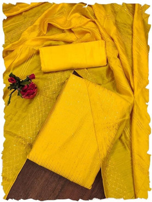 star impex Cotton Blend Embellished Kurta & Churidar Material