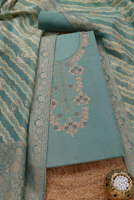 soch Silk Blend Embroidered Salwar Suit Material
