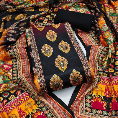 PandadiSaree Silk Blend Printed Salwar Suit Material