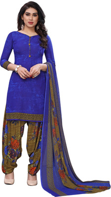 ASHVAMEGH Crepe Solid, Floral Print, Printed, Geometric Print Salwar Suit Material