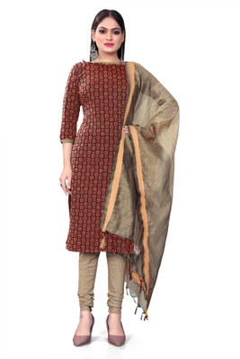 Blissta Cotton Blend Checkered Salwar Suit Material