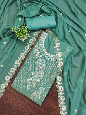 Saware Georgette Embellished Salwar Suit Material