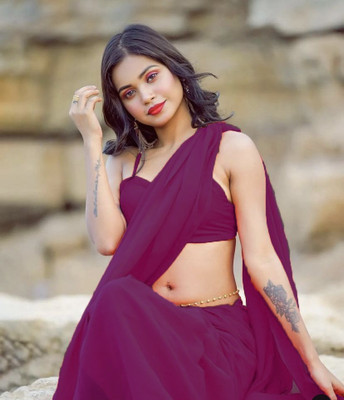 ENCLIQ Georgette Dyed Blouse Material