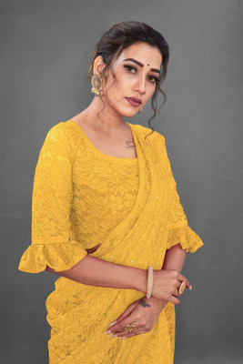 DESTY Net/Lace Self Design Blouse Material