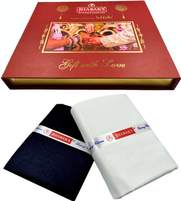 JHABAK'S Cotton Blend Self Design Shirt & Trouser Fabric