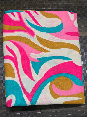 TakshFab Cotton Blend Solid, Floral Print, Self Design, Printed Multi-purpose Fabric