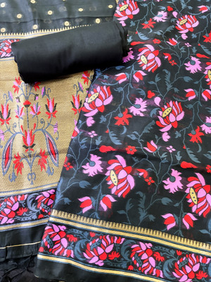 Houseofmayukh Silk Blend Floral Print Salwar Suit Material