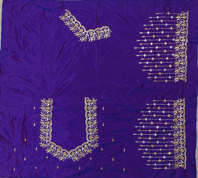 The White Rabbit Art Silk Embroidered Blouse Material