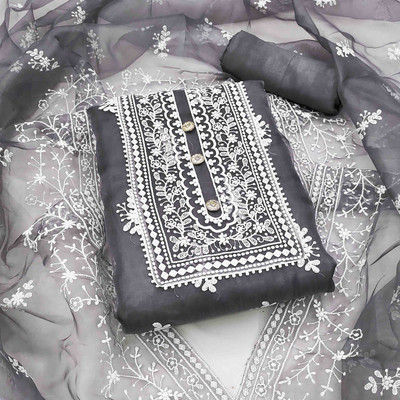 Tasrika Organza Embroidered Salwar Suit Material