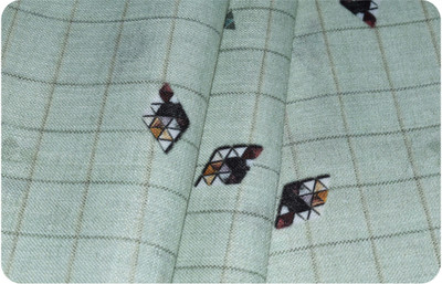J.Jamsty Linen Blend Graphic Print Shirt Fabric