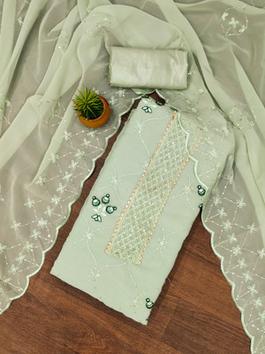 manvaa Georgette Embellished Salwar Suit Material