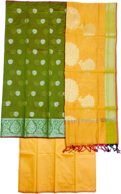 SHREEMAA CREATIONS Cotton Silk Self Design Salwar Suit Material