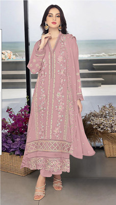 Shoponbit Georgette Embroidered Salwar and Dupatta Material