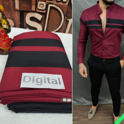 Maahi Fashion Polycotton Self Design, Printed, Colorblock Shirt & Trouser Fabric