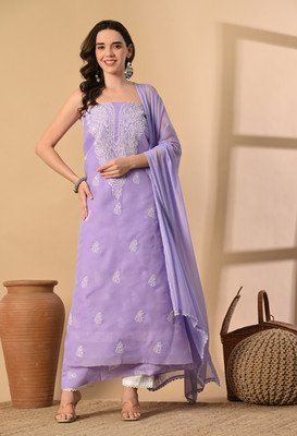 The Weavers Shop by Raavi Pure Cotton Embroidered Salwar Suit Material
