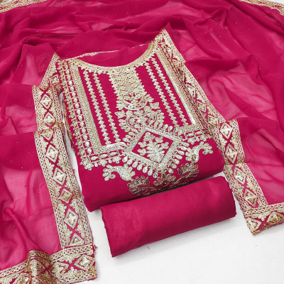 Divastri Georgette Embroidered Salwar Suit Material