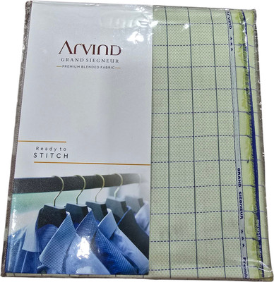 Arvind Cotton Blend Checkered Shirt Fabric