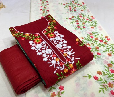 VINAYAKL FASHION Pure Cotton Embroidered, Printed Salwar Suit Material