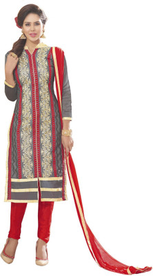 DnVeens Chanderi Embroidered Salwar Suit Material